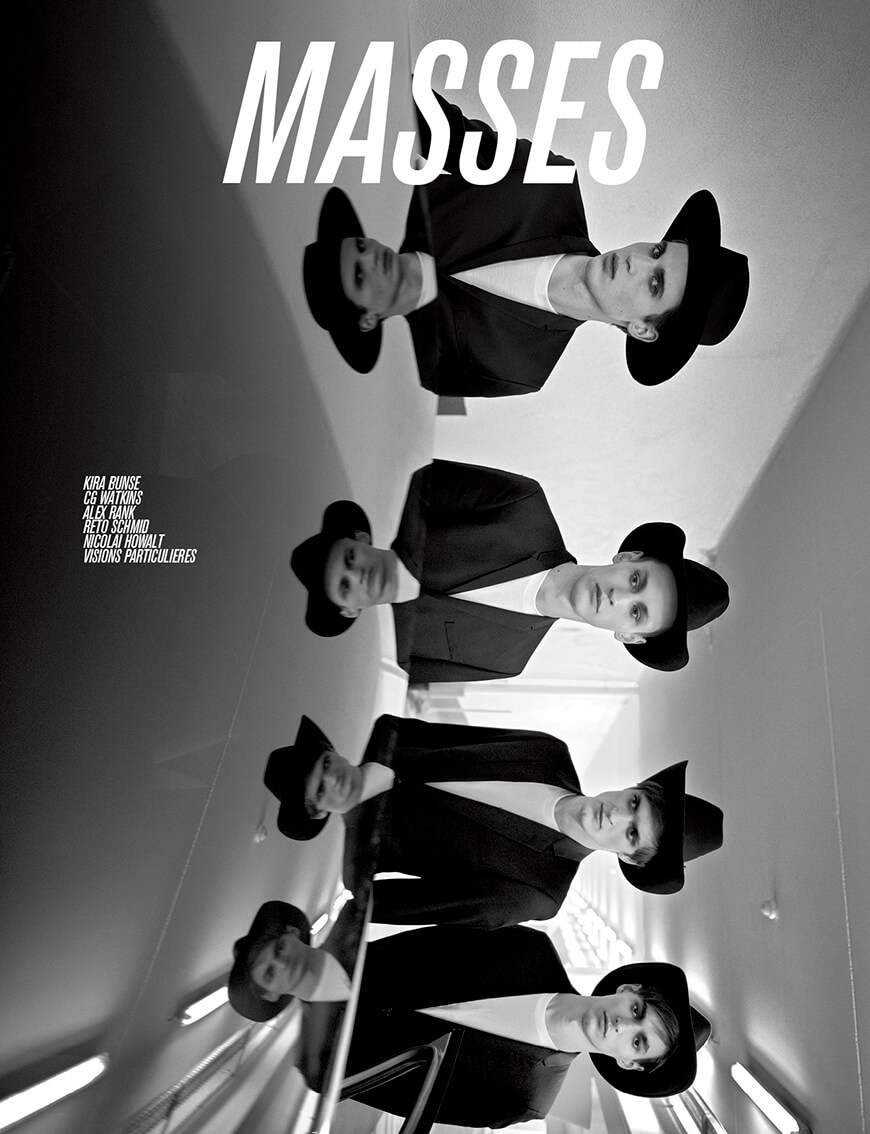 MASSES MAGAZINE ISSUE 1 COVER – JAMES GATENBY, WOJTEK CZERSKI, ADRIEN VOLKOV AND FELIX LALONDE PHOTOGRAPHED BY KIRA BUNSE