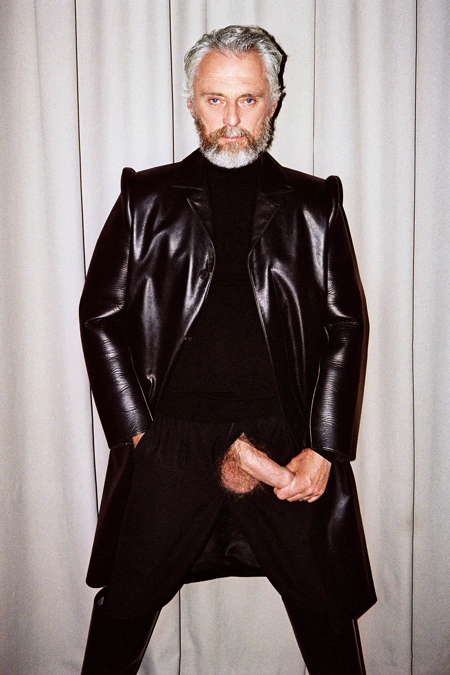 MASSES Magazine No. 12 – Aux Armes et Cætera, Photography by Matthias Vriens – Matthias Vriens wearing Balenciaga by Demna Gvasalia Autumn/Winter 2019 leather coat – 2019